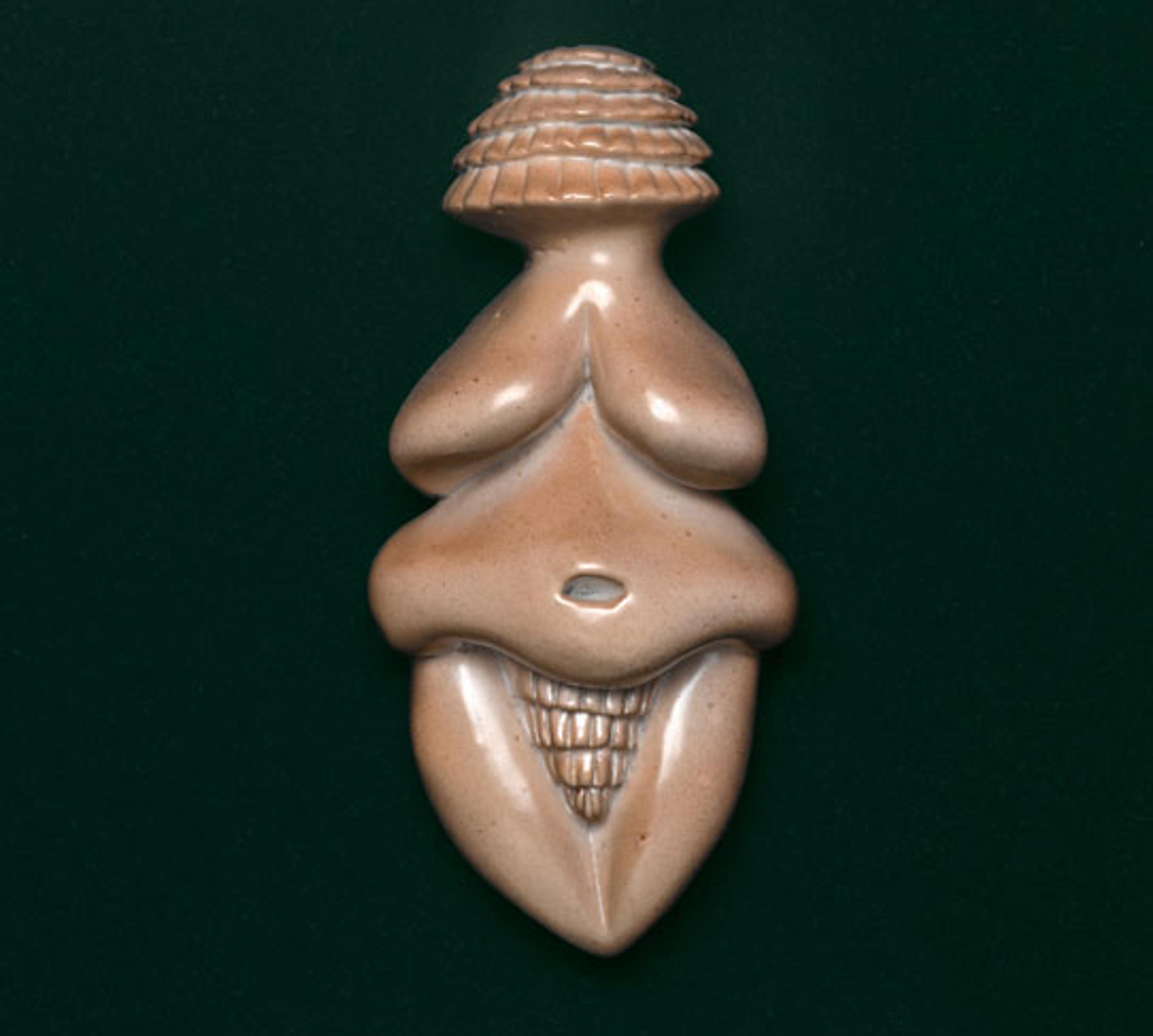 Judy Chicago (American, b. 1939). Ceramic Goddess #3 (Study for Goddess Figurine on Fertile Goddess runner), 1977. Glazed ceramic, 10 × 81⁄2 x 3 in. (25.4 × 21.6 × 7.6 cm). Courtesy of ACA Galleries, NYC, and the artist