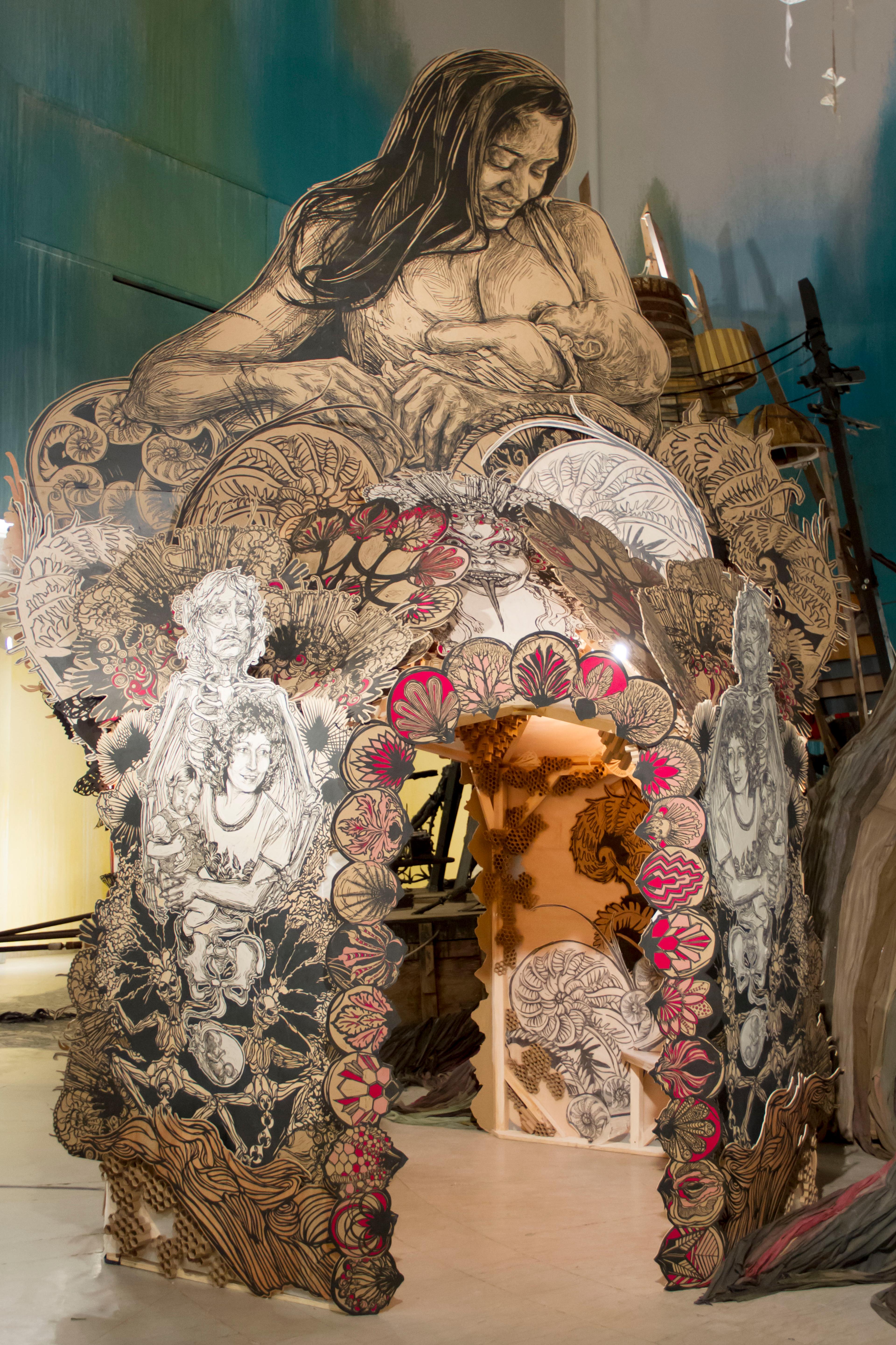 Swoon (American, b. 1978). Swoon: Submerged Motherlands, 2014. Brooklyn Museum photograph