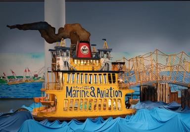 Installation view of <i>Red Grooms, Mimi Gross, and The Ruckus Construction Co.: Excerpts from “Ruckus Manhattan.”</i> Brooklyn Museum, June 13–November 2, 2025. © Red Grooms, Member of Artists Rights Society (ARS). © 2025 Mimi Gross / Artists Rights Society (ARS), New York. (Photo: Paula Abreu Pita)