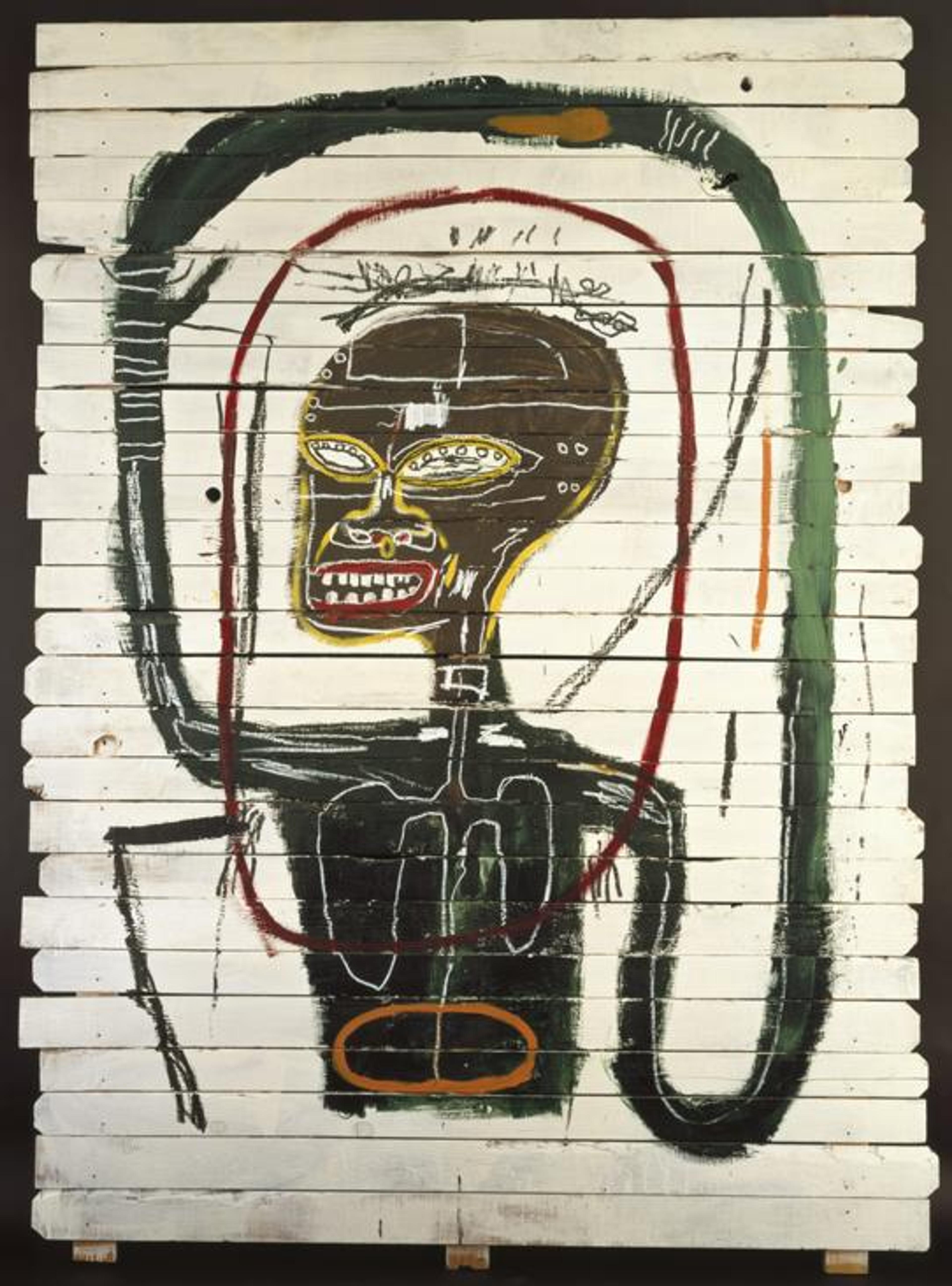 Flexible, 1984. Acrylic and oil paintstick on wood. The Estate of Jean-Michel Basquiat