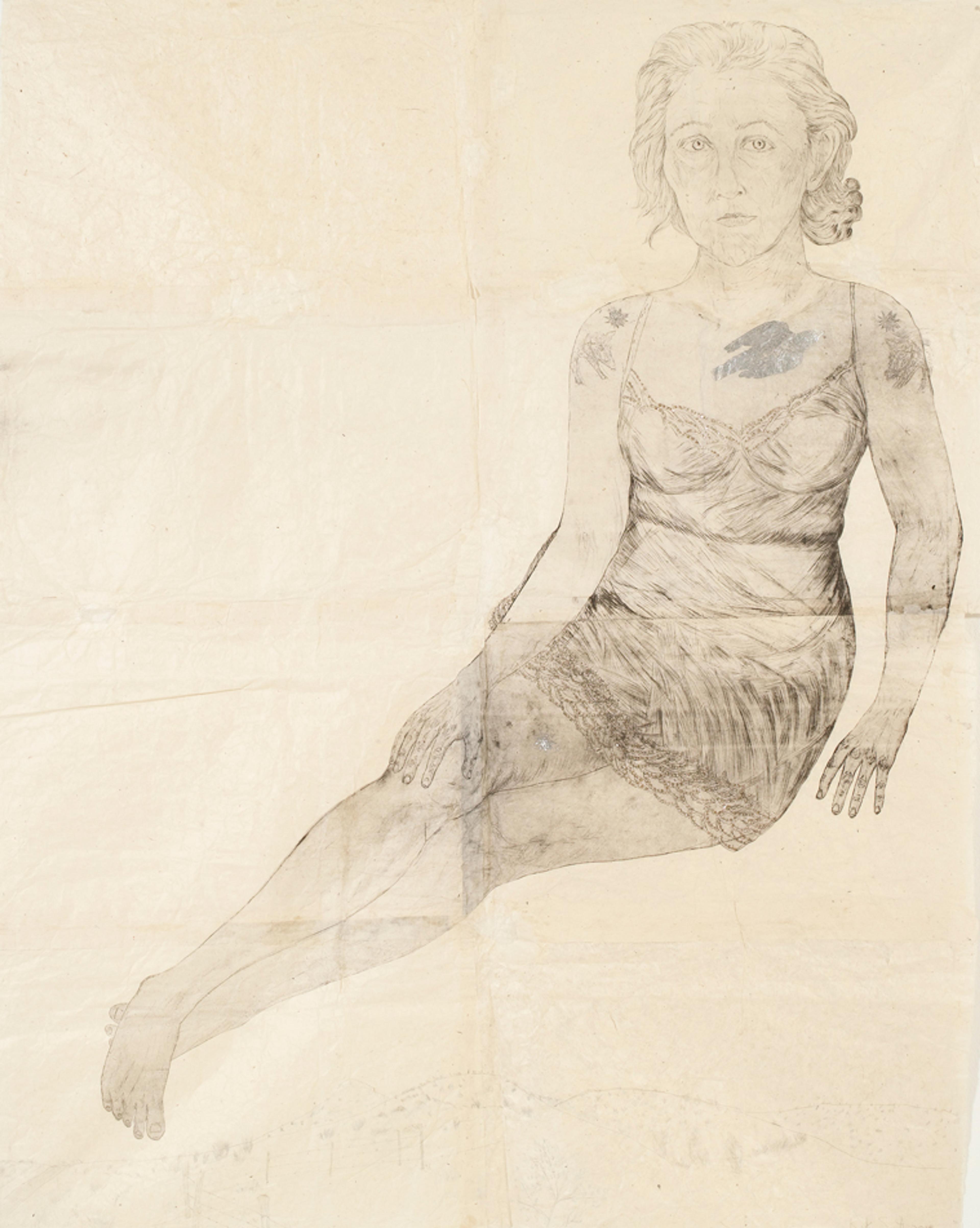 Kiki Smith (American, b. Germany 1954). Silver Bird, 2006. Ink on Nepal paper with silver gouache, mica, glitter, and graphite, 721⁄4 x 581⁄4 in. (183.5 cm x 148 cm). © Kiki Smith. Courtesy of PaceWildenstein, New York. Photo by Kerry Ryan McFate/Courtesy of PaceWildenstein