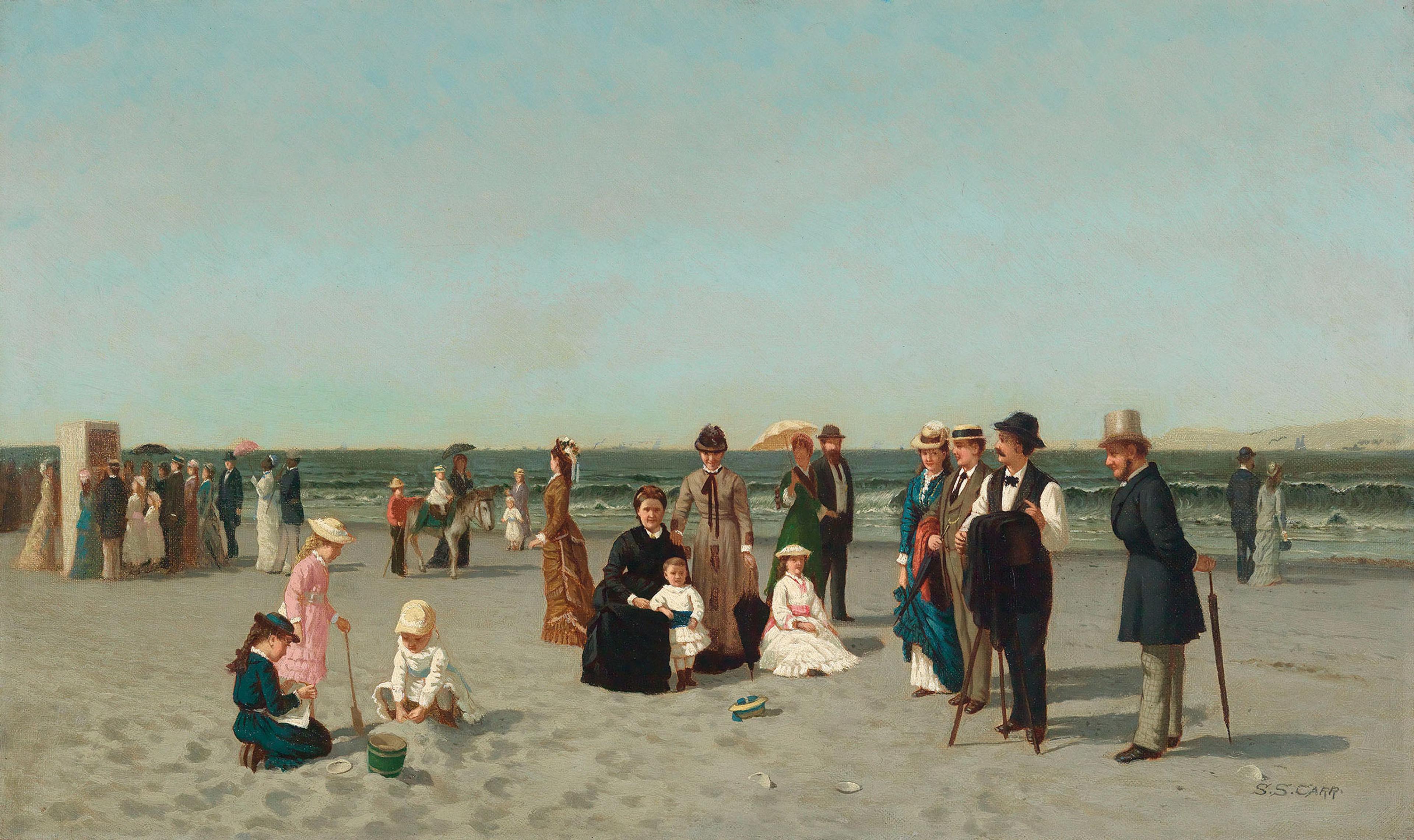 Samuel S. Carr (American, 1837–1908). Beach Scene, circa 1879. Oil on canvas, 12 × 20 in. (30.5 × 50.8 cm). Smith College Museum of Art, Northampton, Massachusetts; Bequest of Annie Swan Coburn (Mrs. Lewis Larned Coburn)