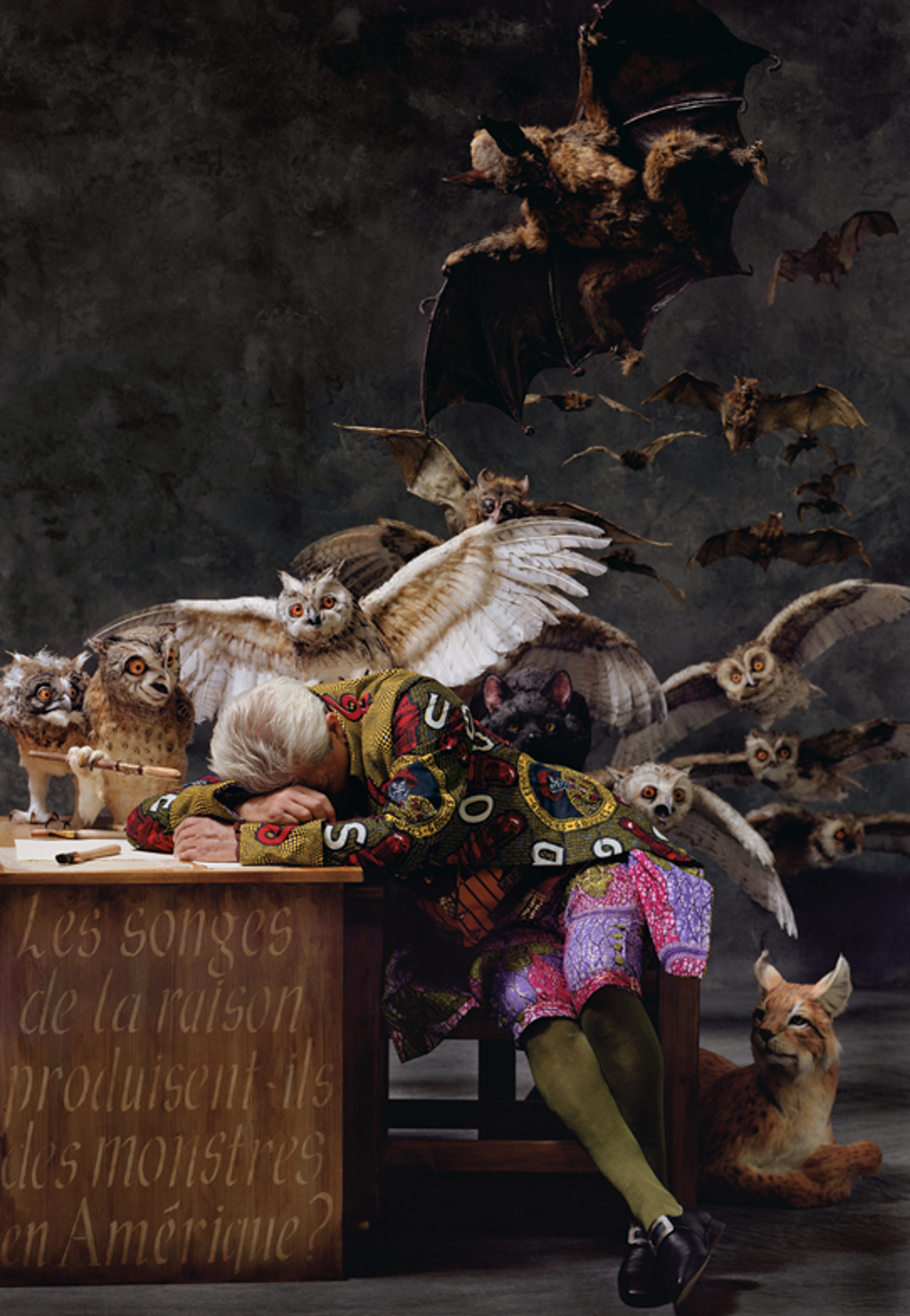 Yinka Shonibare MBE (b. United Kingdom, 1962). The Sleep of Reason Produces Monsters (America), 2008. Chromogenic photograph, 72 × 483⁄4 in. Image courtesy of the artist, Stephen Friedman Gallery, London, and James Cohan Gallery, New York. © the artist