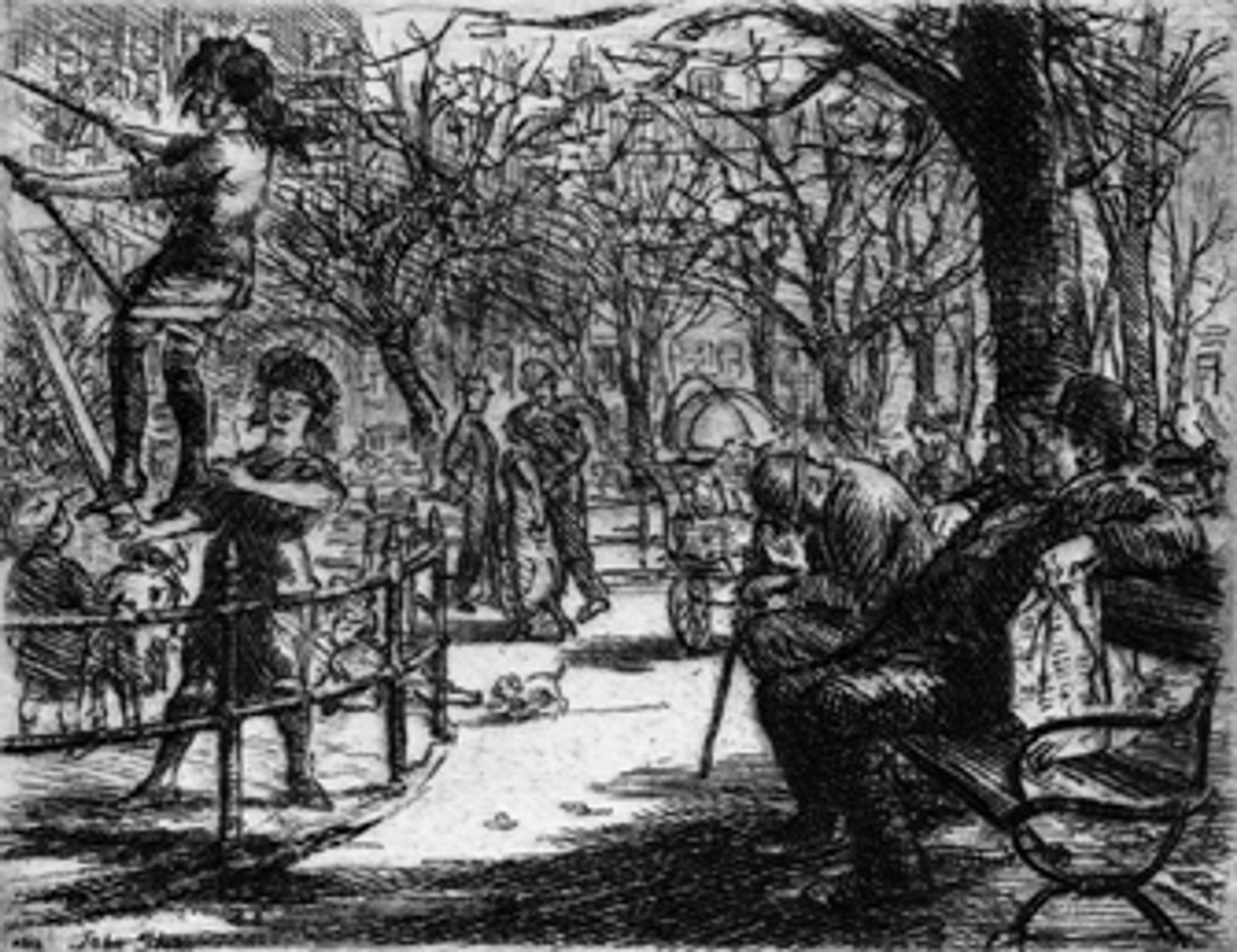 John Sloan (American, 1871–1951). Swinging in the Square, 1912. Etching on laid paper. Brooklyn Museum, Gift of the Louis E. Stern Foundation, Inc., 64.101.322