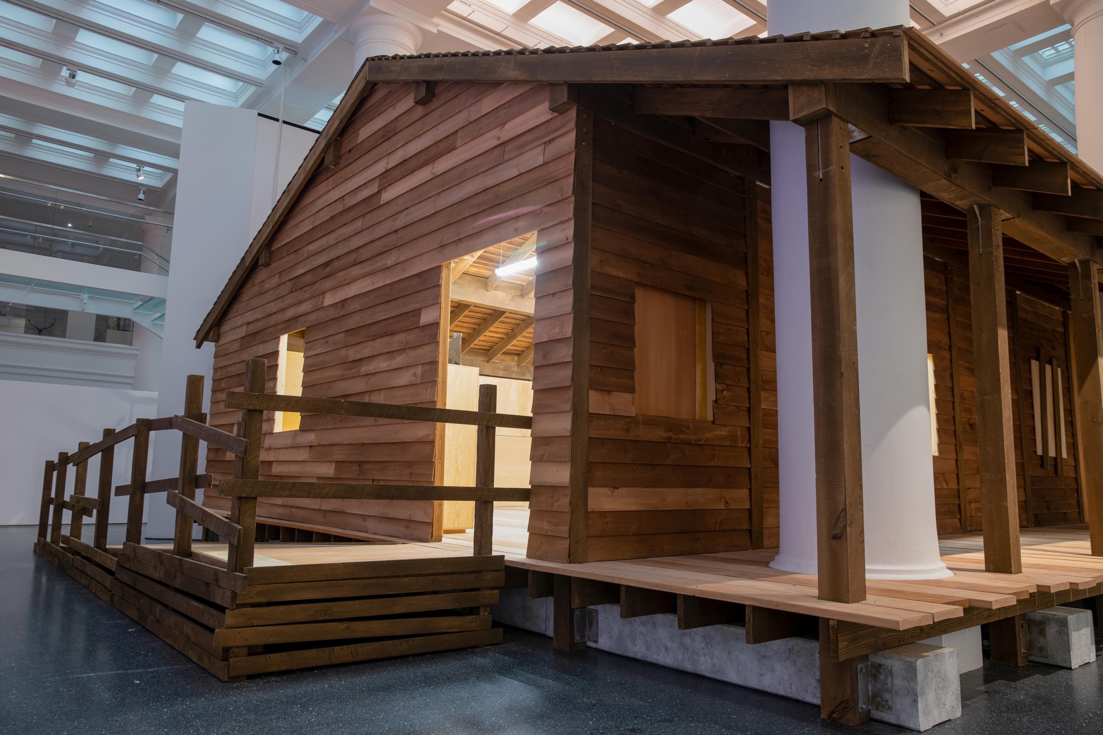 Installation view, Virgil Abloh: “Figures of Speech.” Brooklyn Museum, July 1, 2022–January 29, 2023. (Photo: Danny Perez, Brooklyn Museum)