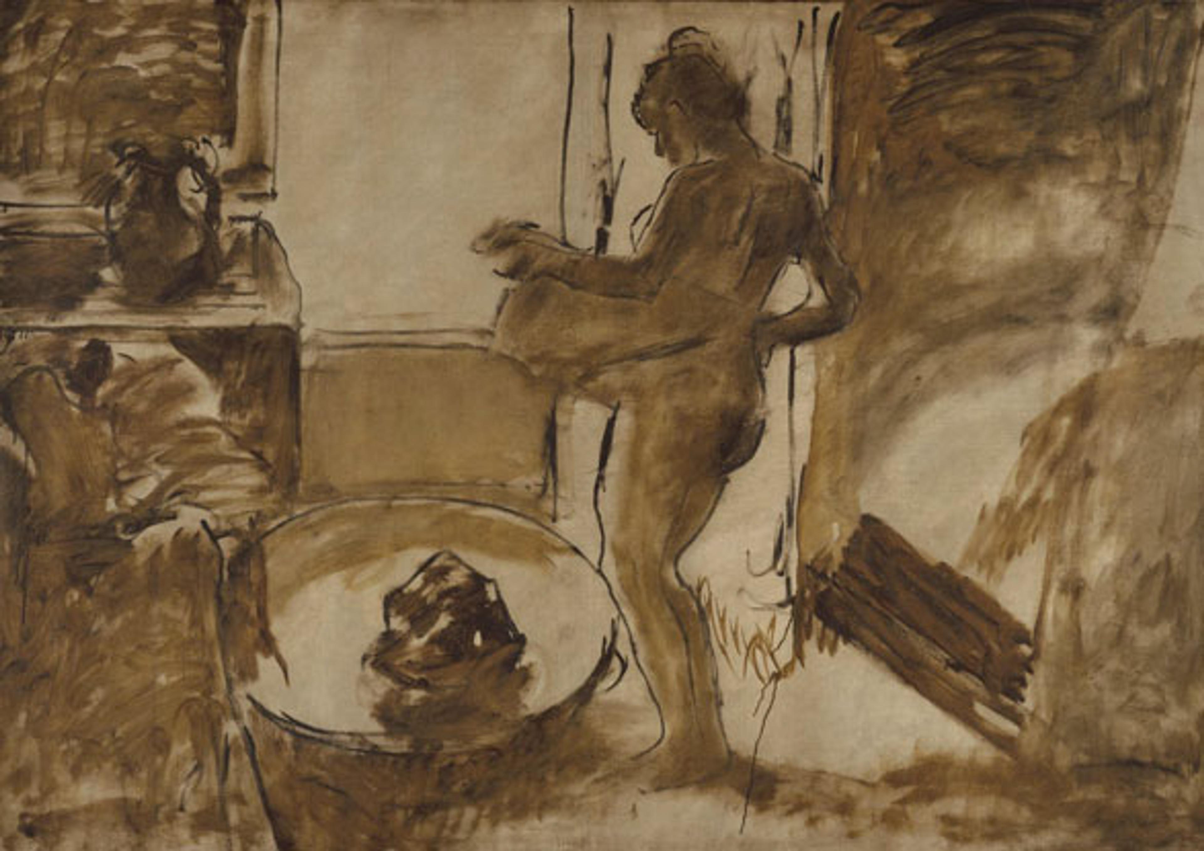 Edgar Degas (French, 1834–1917). Nude Woman Drying Herself, ca. 1884–1886. Oil on canvas, 593⁄8 x 841⁄8 in. (150.8 × 213.7 cm). Brooklyn Museum, Carll H. de Silver Fund, 31.813