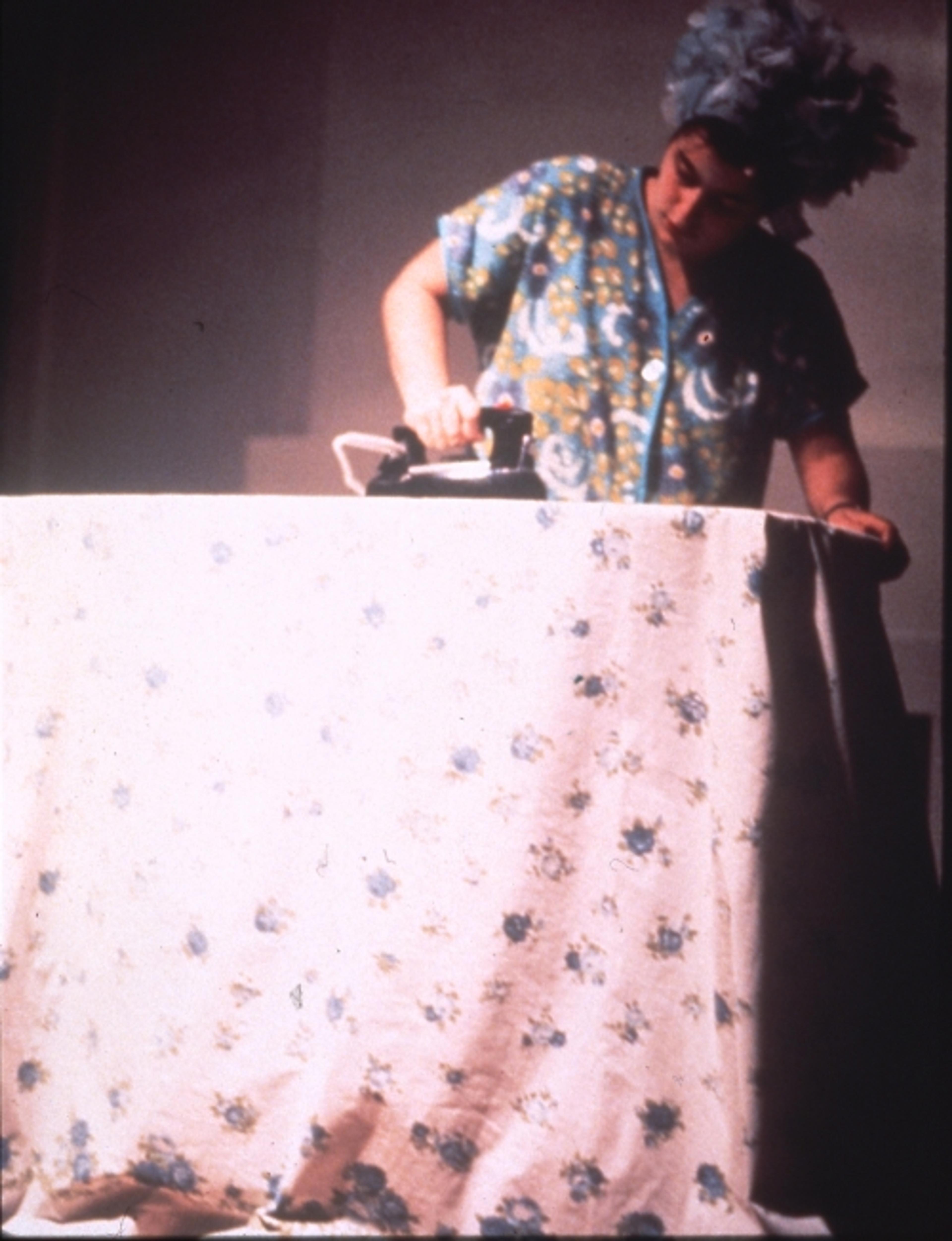 Sandra Ogel (American). <i>Ironing</i>, 1972. From Womanhouse. Performance. Photograph courtesy of Through the Flower archive