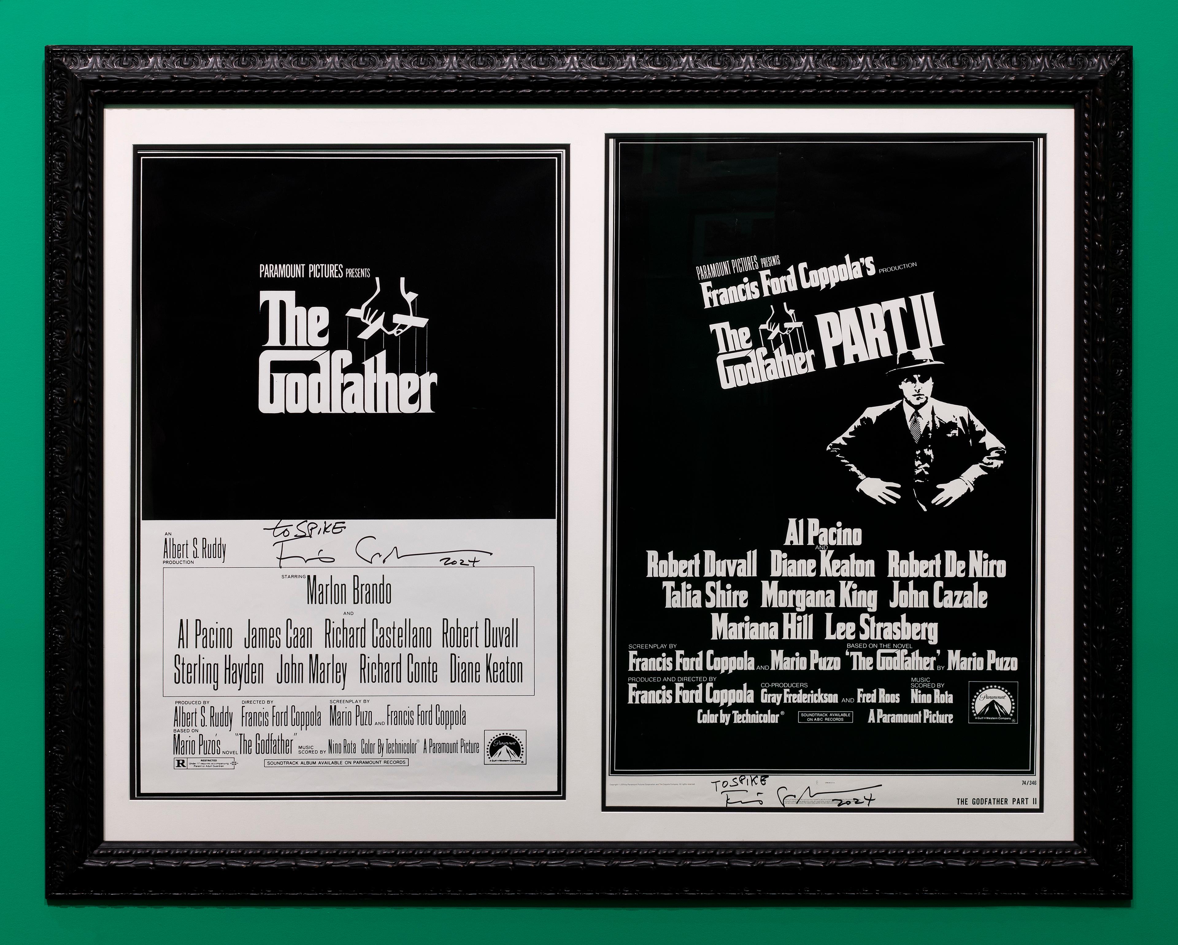 Theatrical Posters for <i>The Godfather</i> and <i>The Godfather Part II</i>, 1972/74. Offset lithographs. Collection of Spike Lee and Tonya Lewis Lee. (Photo: Brooklyn Museum)