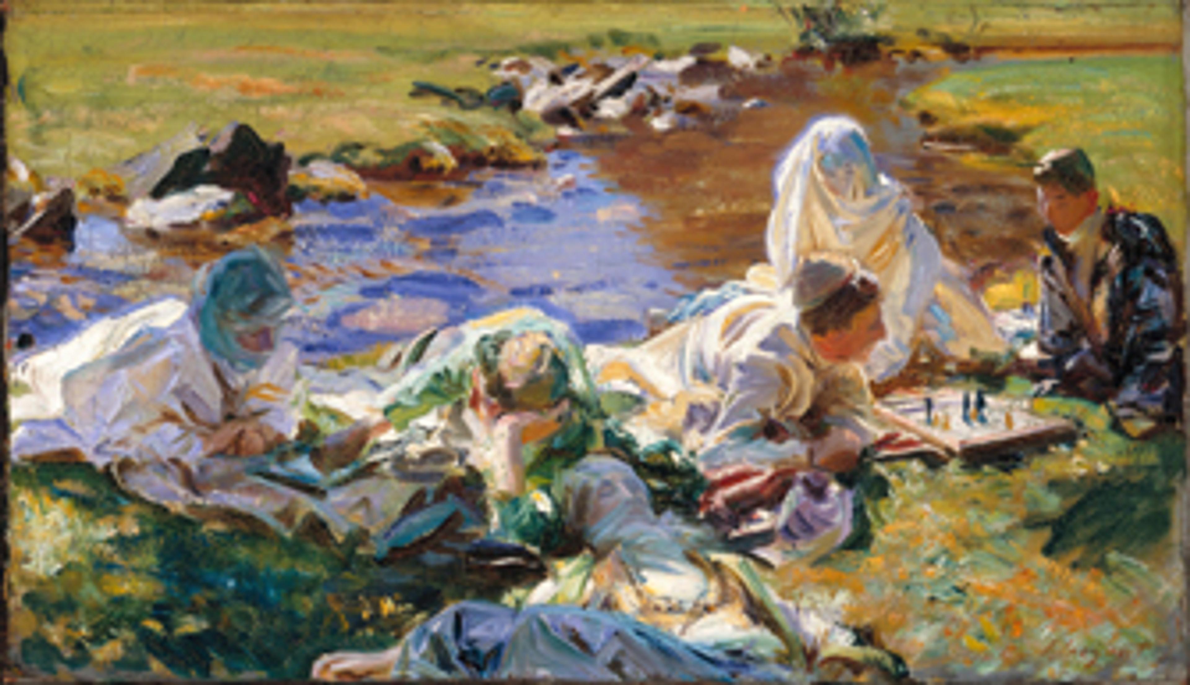 John Singer Sargent (American, 1856–1925). Dolce Far Niente, circa 1907. Oil on canvas. Brooklyn Museum, Bequest of A. Augustus Healy, 11.518