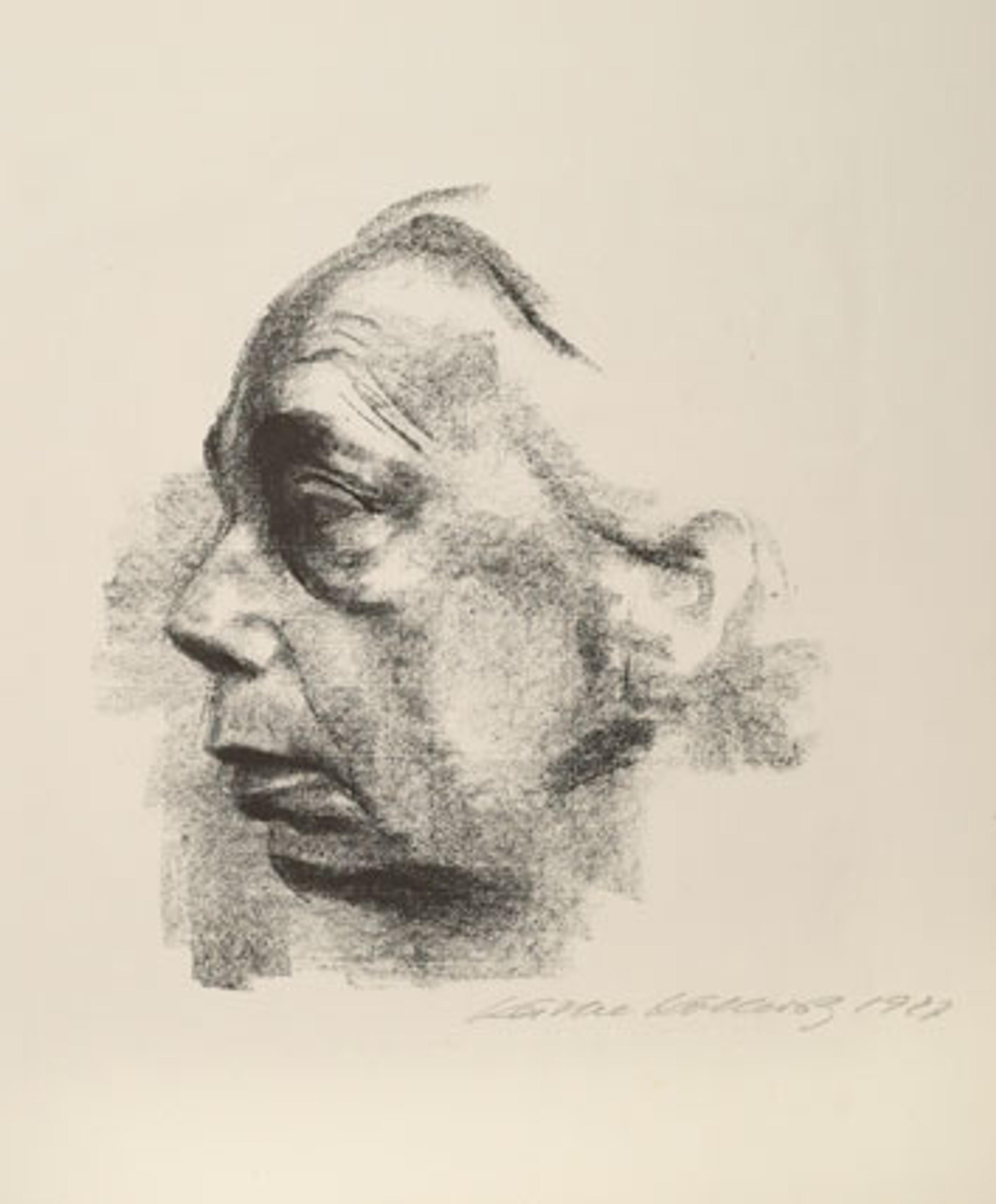 Käthe Kollwitz (German, 1867–1945). Self Portrait (Selbstbildnis), 1927. Lithograph on thin China paper, 247⁄8 x 1715⁄16 in. (63.2 × 45.6 cm). Brooklyn Museum, Museum Collection Fund, 39.15. © 2012 Artists Rights Society (ARS), New York/VG Bild-Kunst, Bonn