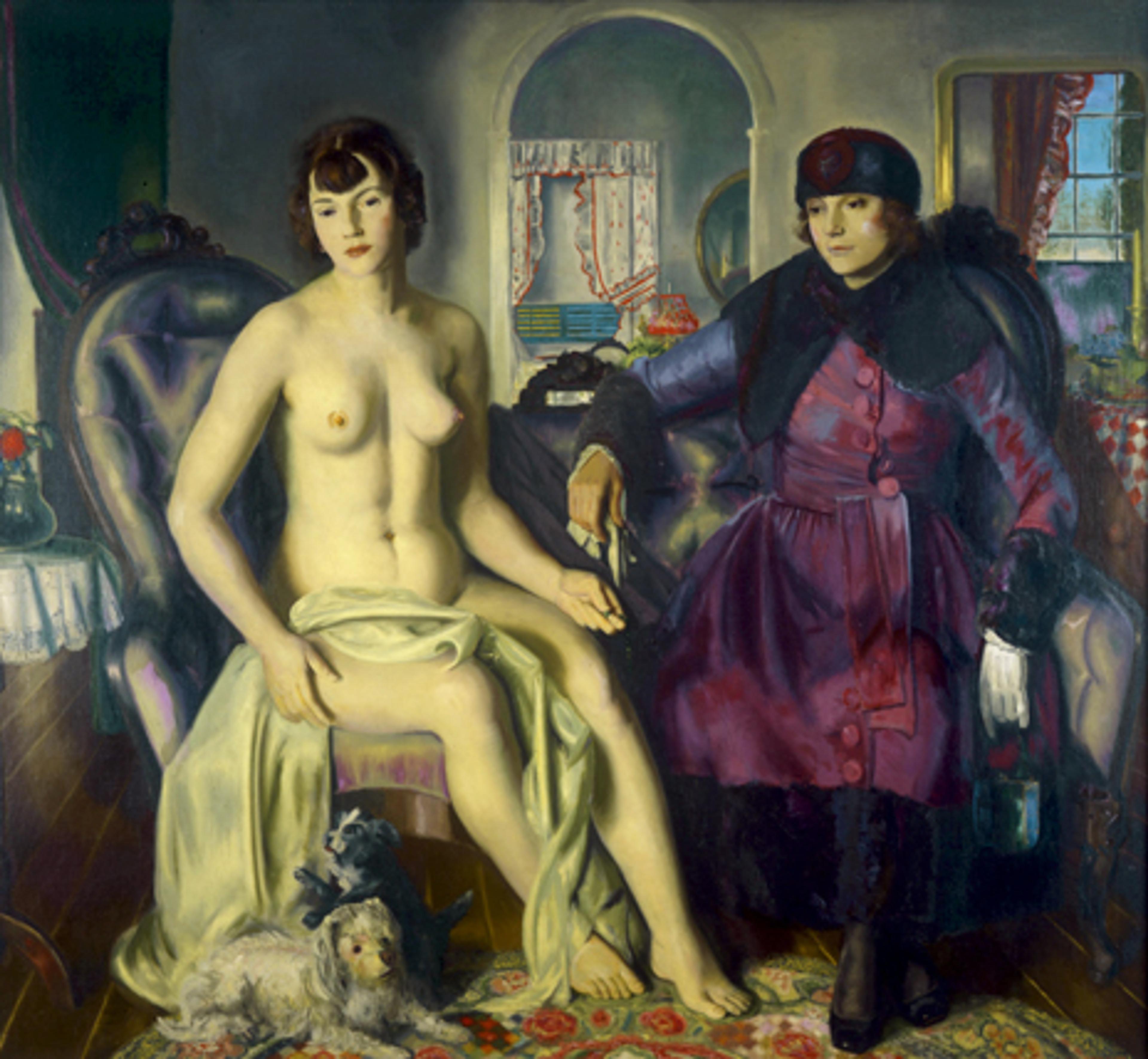 George Wesley Bellows (American, 1882–1925). Two Women, 1924. Oil on canvas, 57 × 60 in. (144.8 × 152.4 cm). Portland Museum of Art, Maine, Lent by Karl Jaeger, Tamara Jaeger, and Karena Jaeger, 26.2004. © Bellows Trust