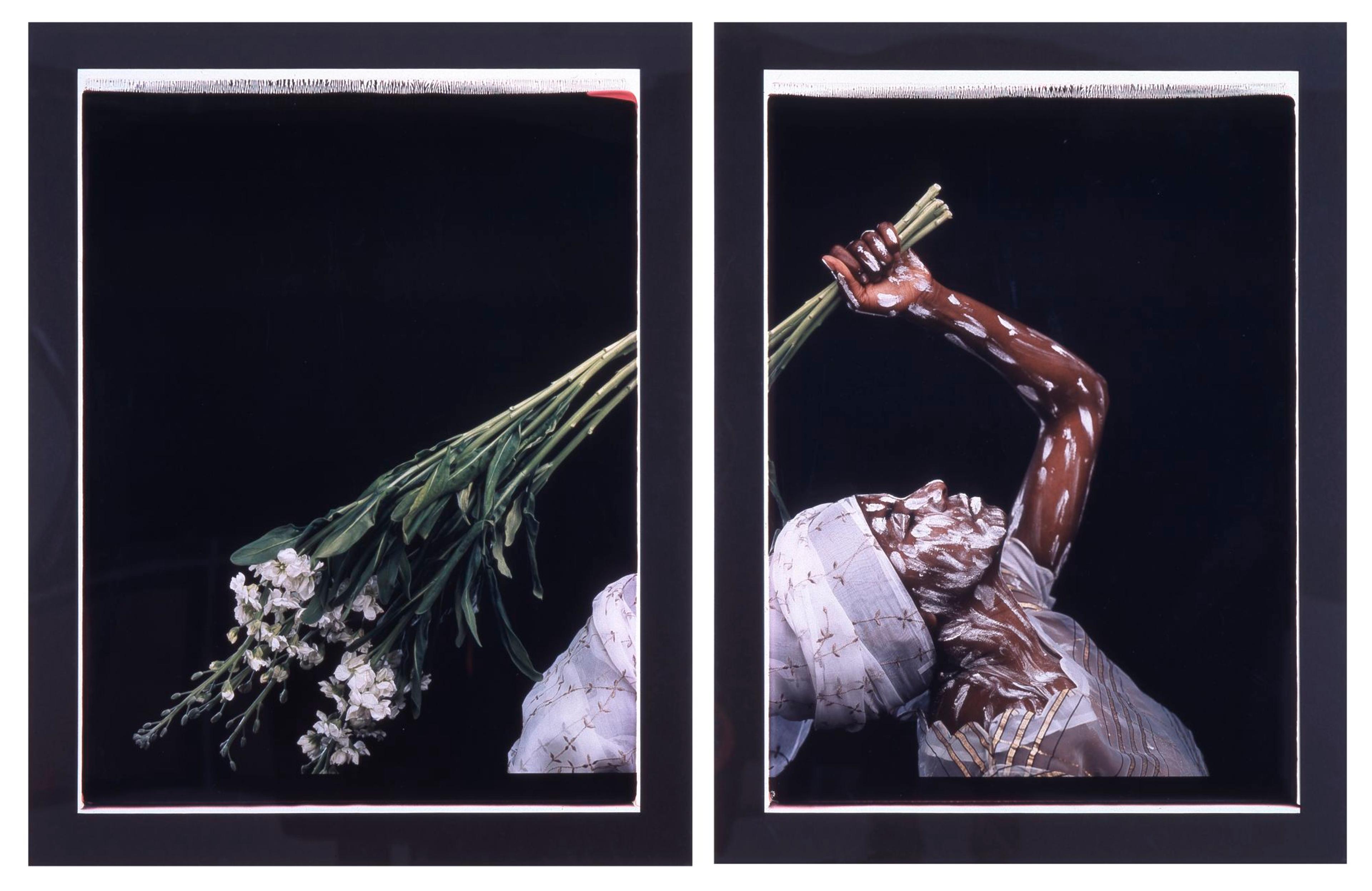 María Magdalena Campos-Pons (born Matanzas, Cuba, 1959). The Calling, 2003. Diptych of Polaroid Polacolor Pro photographs, framed: approx. 24 × 44 in. (61 × 111.8 cm) overall. Collection of Jonathan and Barbara Lee. © María Magdalena Campos-Pons. (Photo: courtesy of the artist)