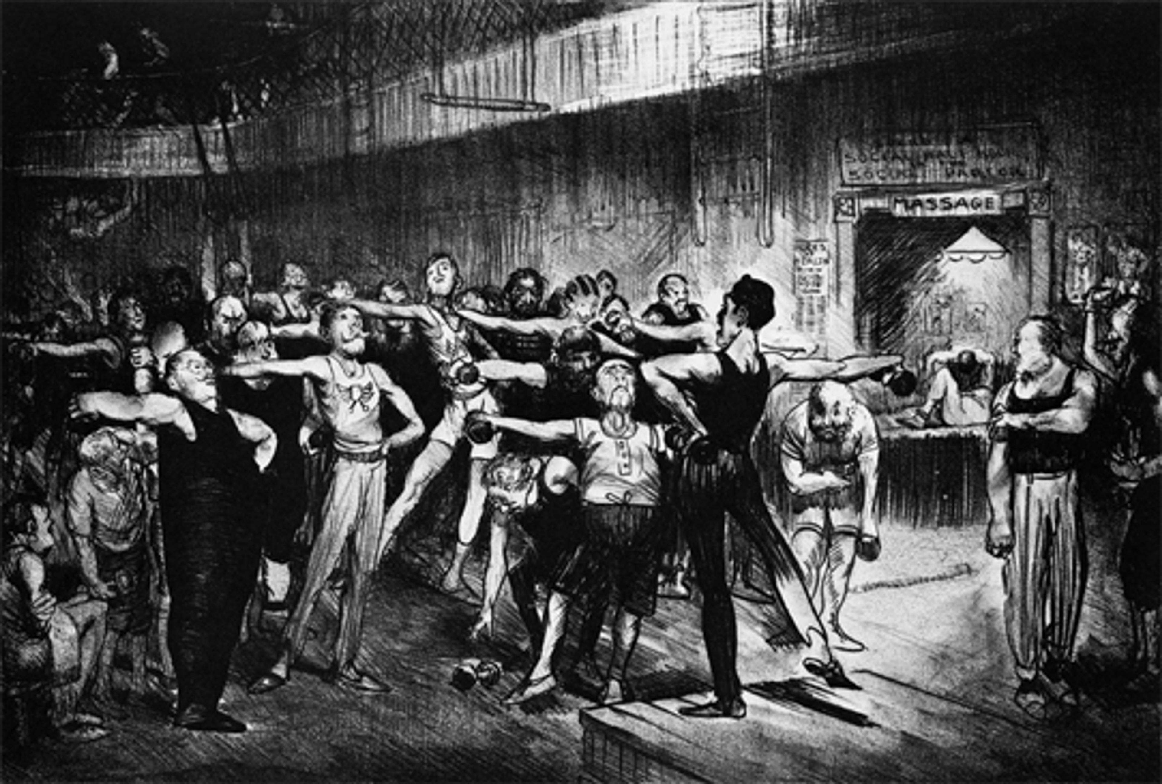 George W. Bellows (American, 1882–1925). Business Men’s Class, 1916. Lithograph on wove paper. Brooklyn Museum, Gift of the estate of Chester Dale, 63.155.10