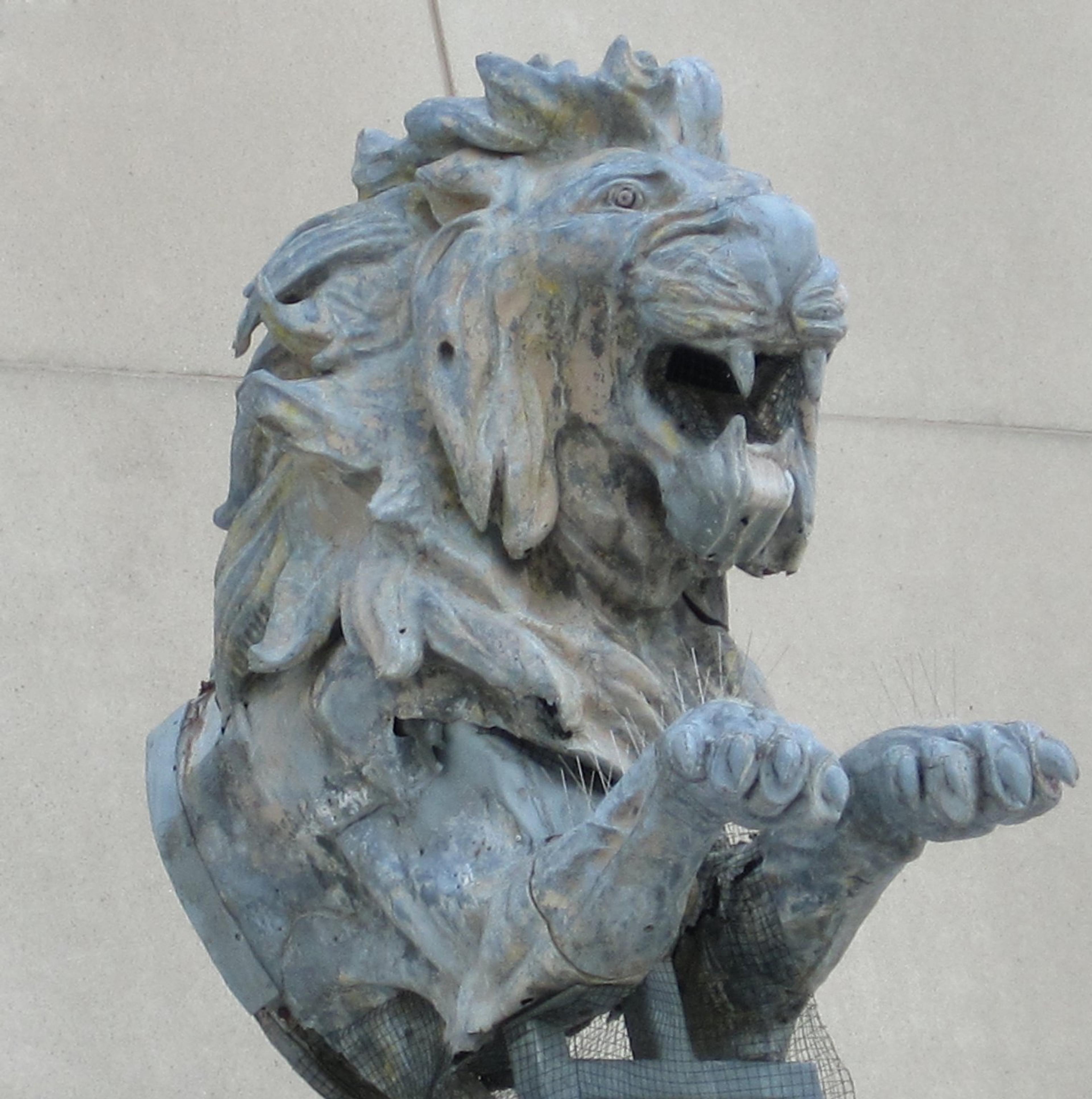 Hugo Haase (German, 1857–1933). Lion, from the El Dorado Carousel, Coney Island, Brooklyn, circa 1902. Zinc sheeting, Mounted: 82 x 36 x 69 in. (208.3 x 91.4 x 175.3 cm). Brooklyn Museum, Gift of Frederick Fried, 66.251.1