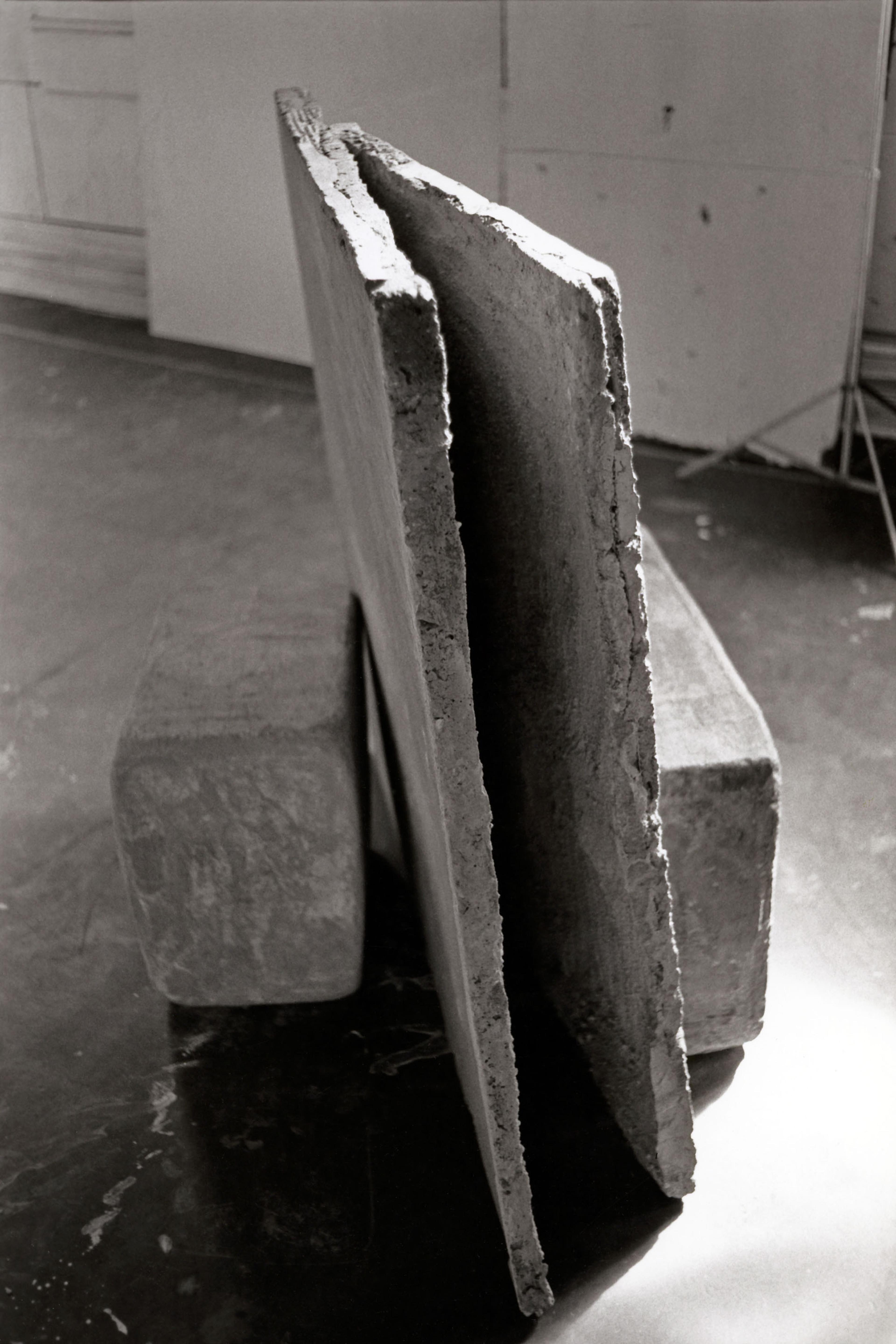 Beverly Buchanan (American, born 1940). Wall Fragments, 1978. Three-part cast concrete sculpture (including vertical slab) with acrylic paint, dimensions unknown. © Estate of Beverly Buchanan, courtesy of Jane Bridges. (Photo: Courtesy of the Whitney Museum of American Art, New York, NY; Frances Mulhall Achilles Library, Artist File)