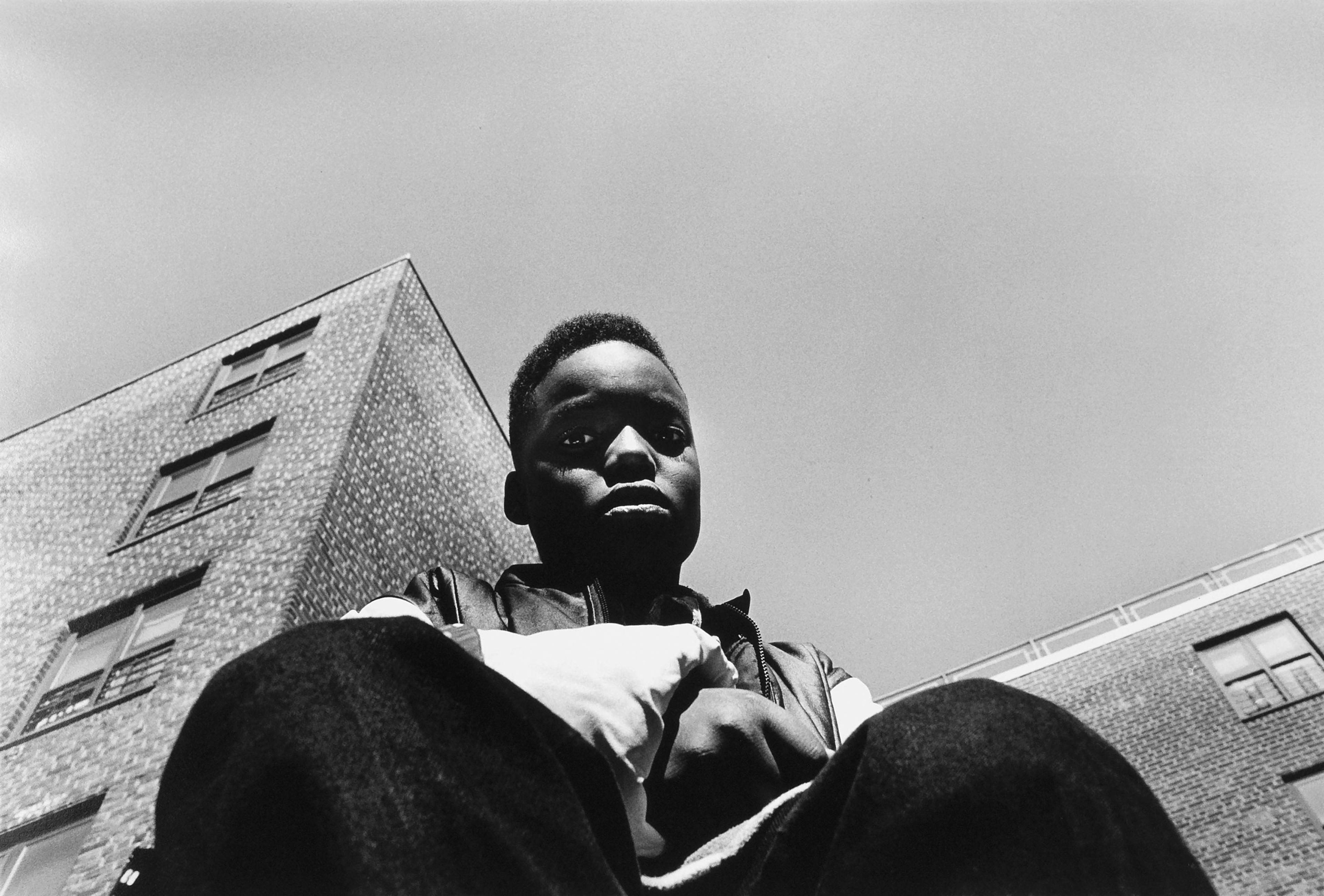 Regina Monfort (French, born 1958). Stanley at Blueberry Park, Marcy Houses, Brooklyn, NY, March 1996, 1998. Gelatin silver photograph, 16 × 261⁄8 in. (40.6 × 66.4 cm). Brooklyn Museum, Gift of the artist, 2000.90. © Regina Monfort. (Photo: Christine Grant, Brooklyn Museum)