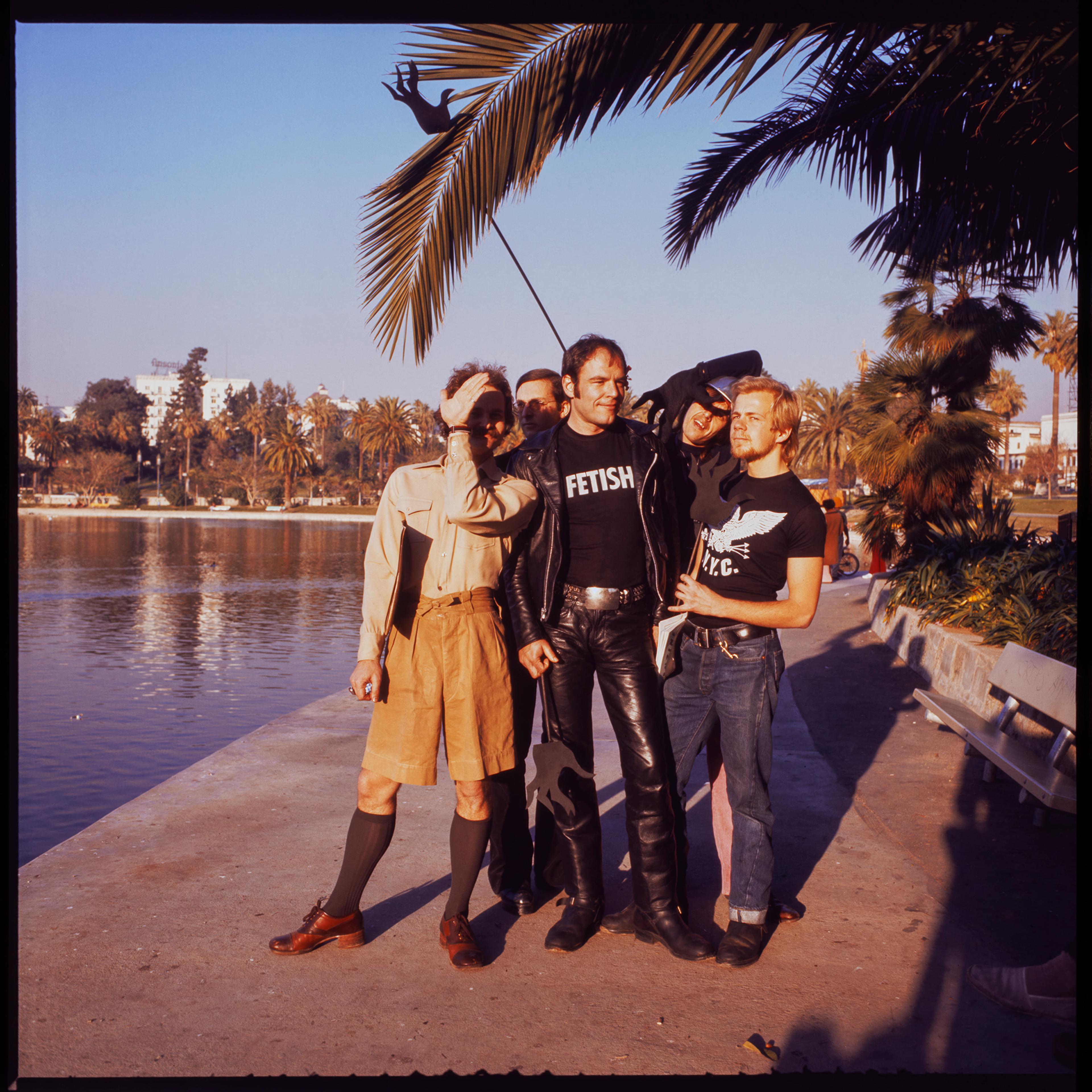 Bud Lee (American, 1941–2015). AA Bronson, John Jack Baylin, John Dowd, Felix Partz, Zeke Smolinsky during Decca-Dance, 1974. Color transparency. Morris and Helen Belkin Art Gallery, University of British Columbia, Morris/Trasov Archive © Bud Lee Picture Maker Inc.