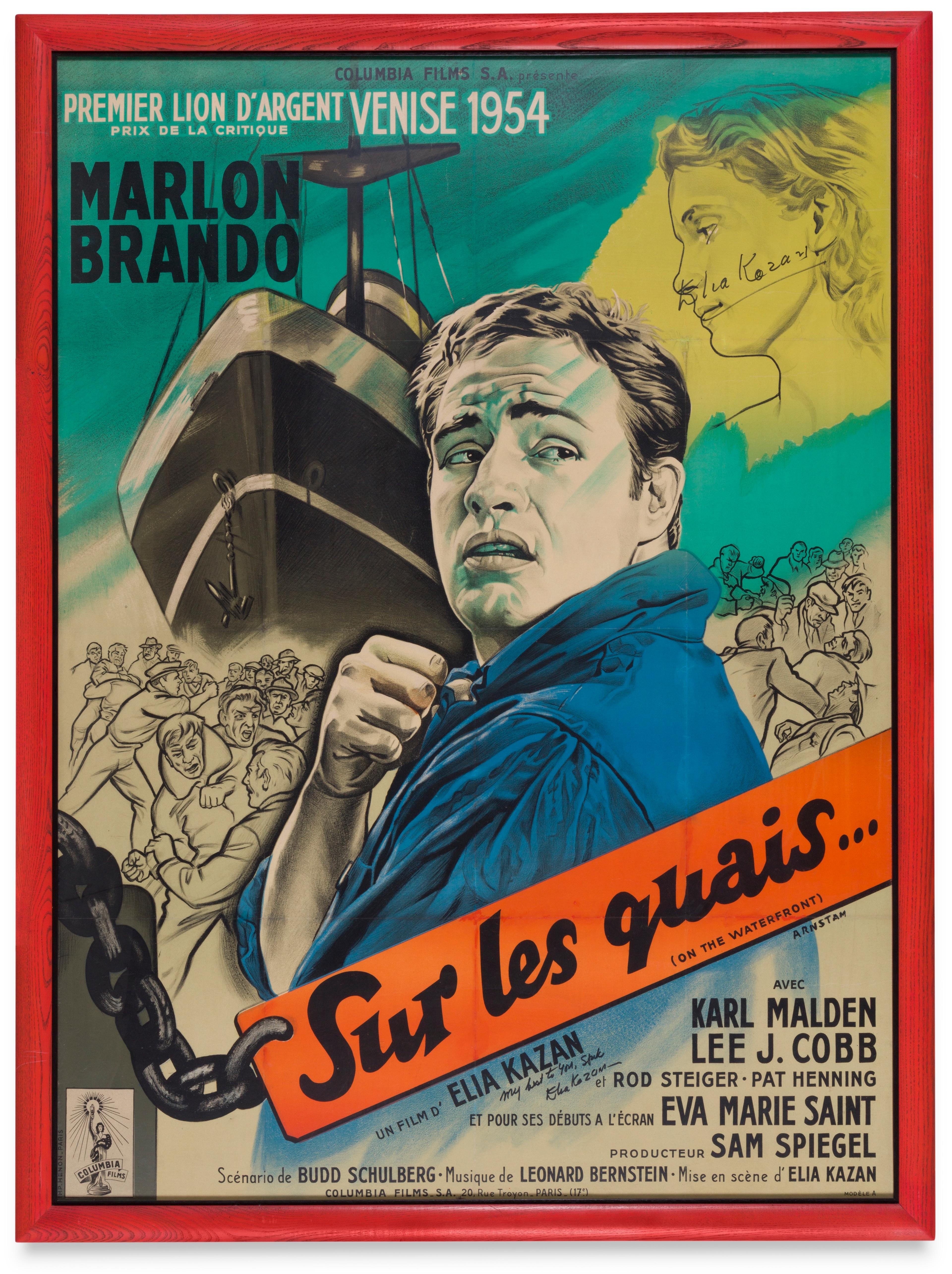 Unknown artist. French Theatrical Poster for <i>On the Waterfront</i>, 1954. Offset lithograph. Collection of Spike Lee and Tonya Lewis Lee. (Photo: by Joshua White, © 2023 Academy Museum Foundation)